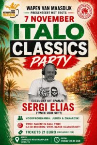 Read more about the article ITALO CLASSICS PARTY November 7th | Het Wapen van Maasdijk